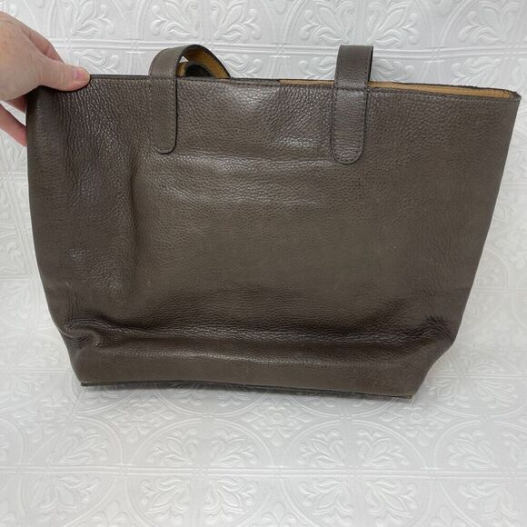 Calleen Cordero Brown Gold Metallic Genuine Leather Large Tote Bag - Picture 4 of 11